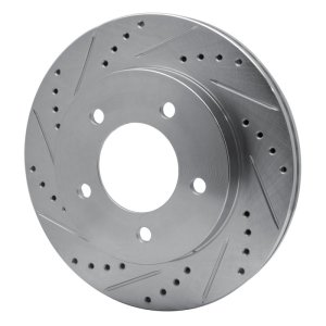 Ford F-150 Brake Rotor (1) - Front Left - R1 Concepts - Drilled & Slotted - Silver - `97-`04